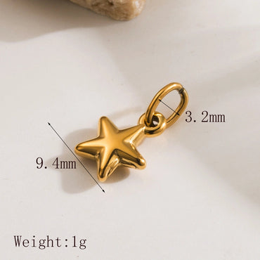 1 Piece 304 Stainless Steel 14K Gold Plated Elephant Sun Star Polished Pendant