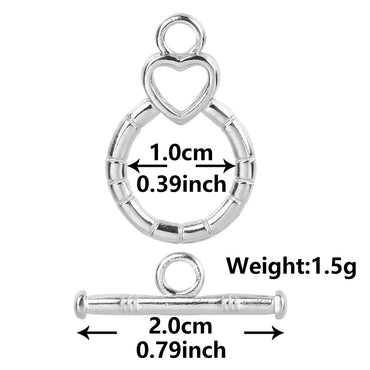 1 Pair 10mm 304 Stainless Steel 18K Gold Plated Heart Shape Solid Color Jewelry Buckle