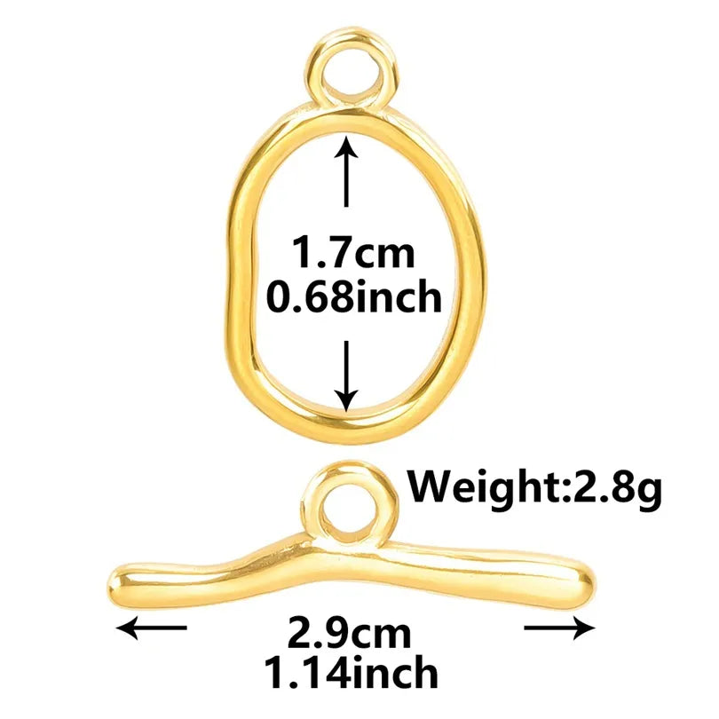 1 Pair 17x11mm 304 Stainless Steel 18K Gold Plated Irregular OT Buckle Pendant