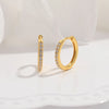 1 Pair 22K Gold Plated Sterling Silver Zircon Round Earrings