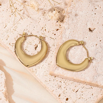 1 Pair 5 Pairs Simple Style Classic Style Solid Color Asymmetrical 304 Stainless Steel 18K Gold Plated Earrings