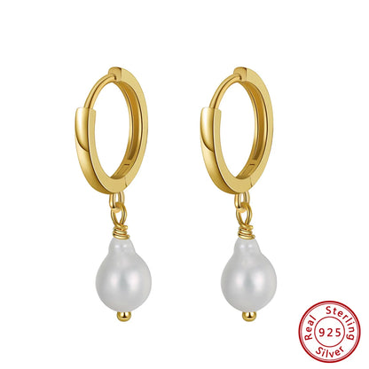 1 Pair Baroque Style Sweet Geometric Color Block Handmade Polishing Plating Freshwater Pearl 14k Gold Plated White Gold Plated Silver Plated Drop Earrings