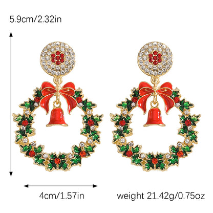 1 Pair Basic Classic Style Bell Inlay Alloy Rhinestones Drop Earrings