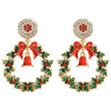 1 Pair Basic Classic Style Bell Inlay Alloy Rhinestones Drop Earrings