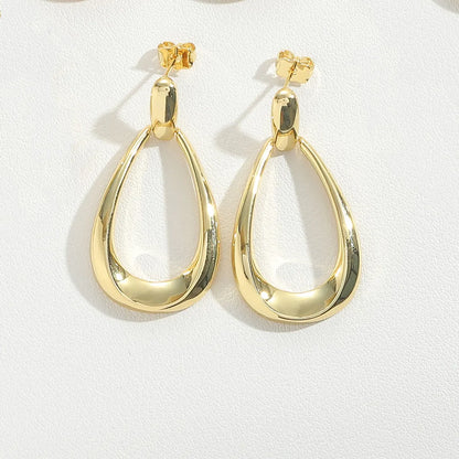 1 Pair Basic Classic Style Bow Knot Copper 14K Gold Plated Drop Earrings