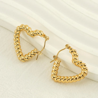 1 Pair Basic Classic Style Geometric Plating 304 Stainless Steel 18K Gold Plated Hoop Earrings