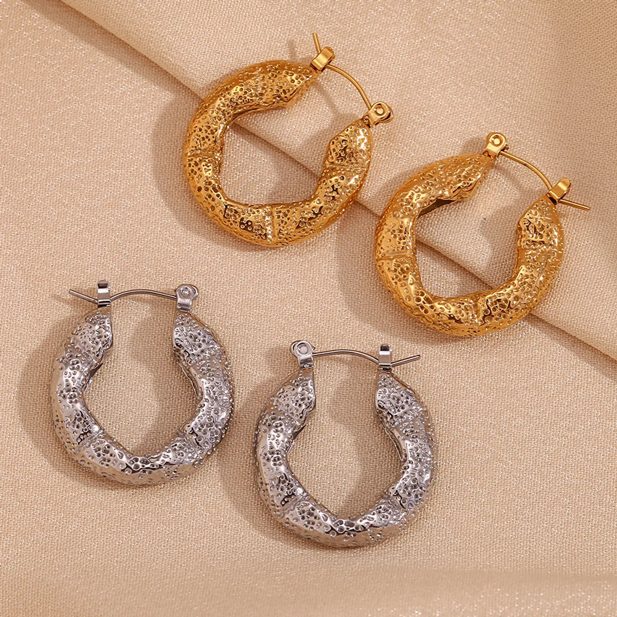 1 Pair Basic Classic Style Geometric Plating Stainless Steel 18k Gold Plated Earrings