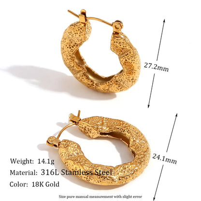 1 Pair Basic Classic Style Geometric Plating Stainless Steel 18k Gold Plated Earrings