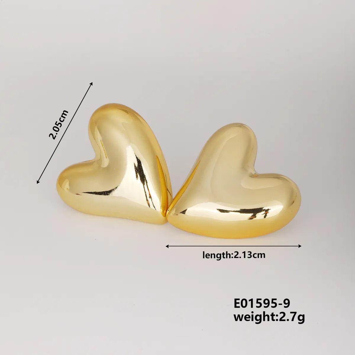 1 Pair Basic Classic Style Geometric Star Heart Shape Irregular Ccp K Gold Plated Ear Studs