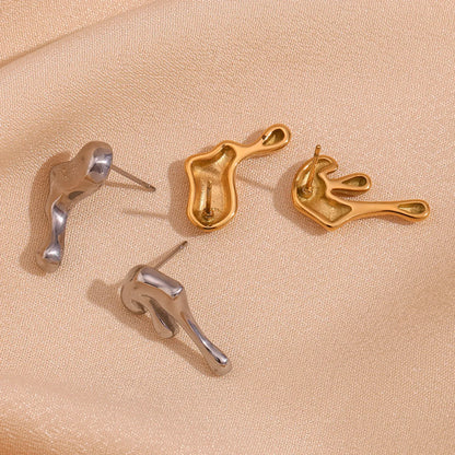 1 Pair Basic Classic Style Irregular Plating Stainless Steel 18k Gold Plated Ear Studs