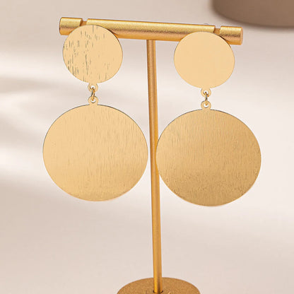 1 Pair Basic Classic Style Round Solid Color Alloy Drop Earrings