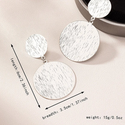 1 Pair Basic Classic Style Round Solid Color Alloy Drop Earrings