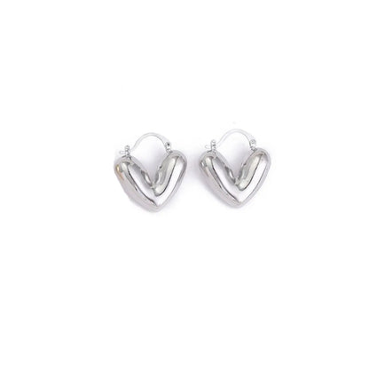 1 Pair Basic Classic Style V Shape Heart Shape Plating Copper 18k Gold Plated Earrings