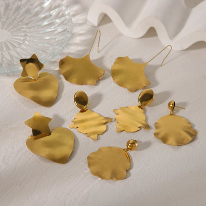 1 Pair Basic Exaggerated Commute Maple Leaf 304 Stainless Steel 18K Gold Plated Drop Earrings