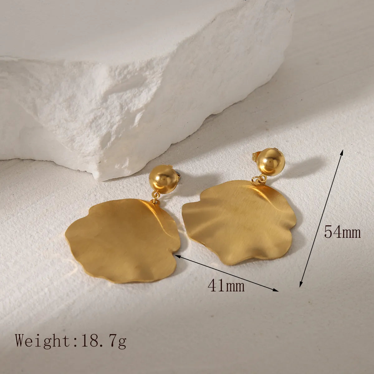 1 Pair Basic Exaggerated Commute Maple Leaf 304 Stainless Steel 18K Gold Plated Drop Earrings