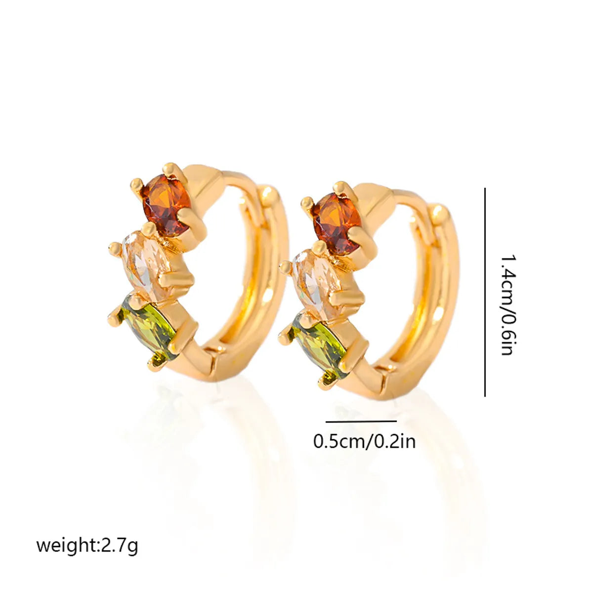 1 Pair Basic Flower Plating Inlay Copper Zircon Earrings