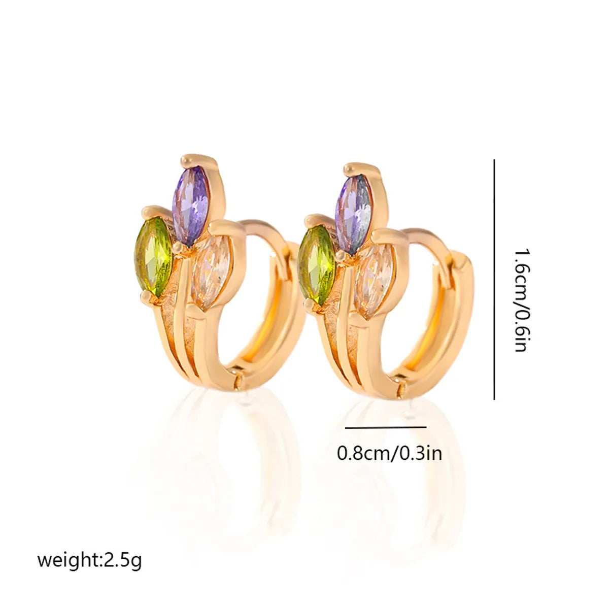 1 Pair Basic Flower Plating Inlay Copper Zircon Earrings