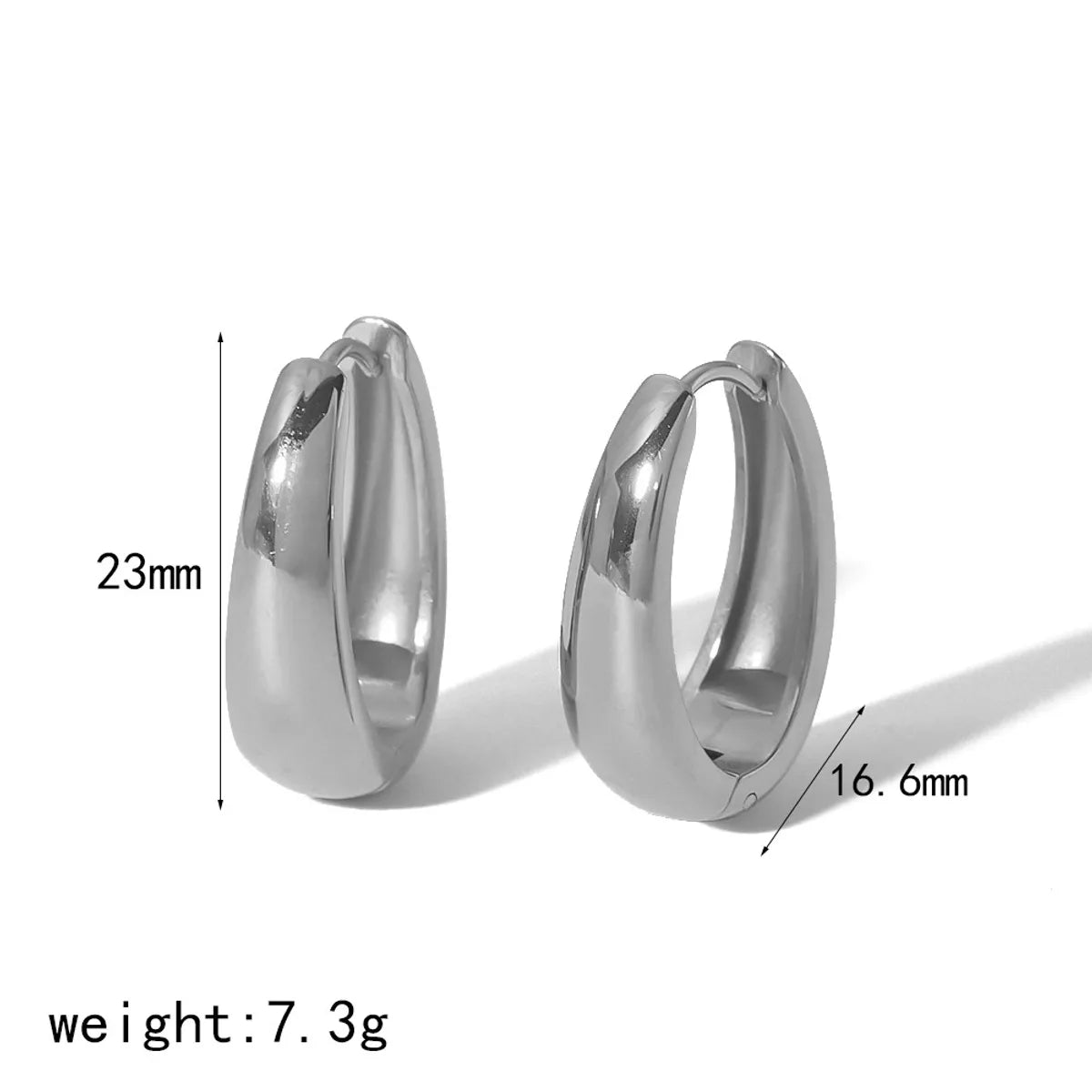 1 Pair Basic French Style Commute U Shape 304 Stainless Steel 14K Gold Plated Earrings