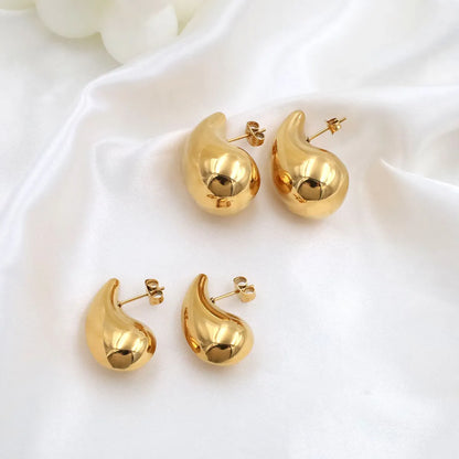 1 Pair Basic Geometric Plating Stainless Steel 18k Gold Plated Ear Studs