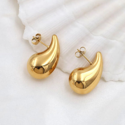 1 Pair Basic Geometric Plating Stainless Steel 18k Gold Plated Ear Studs