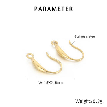 1 Pair Basic Geometric Plating Stainless Steel Ear Hook