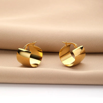 1 Pair Basic Geometric Plating Stainless Steel Earrings