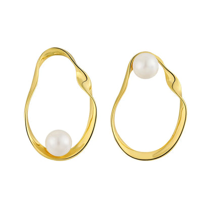 1 Pair Basic Geometric Plating Sterling Silver 18k Gold Plated Earrings