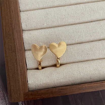 1 Pair Basic Heart Shape Plating Metal Earrings