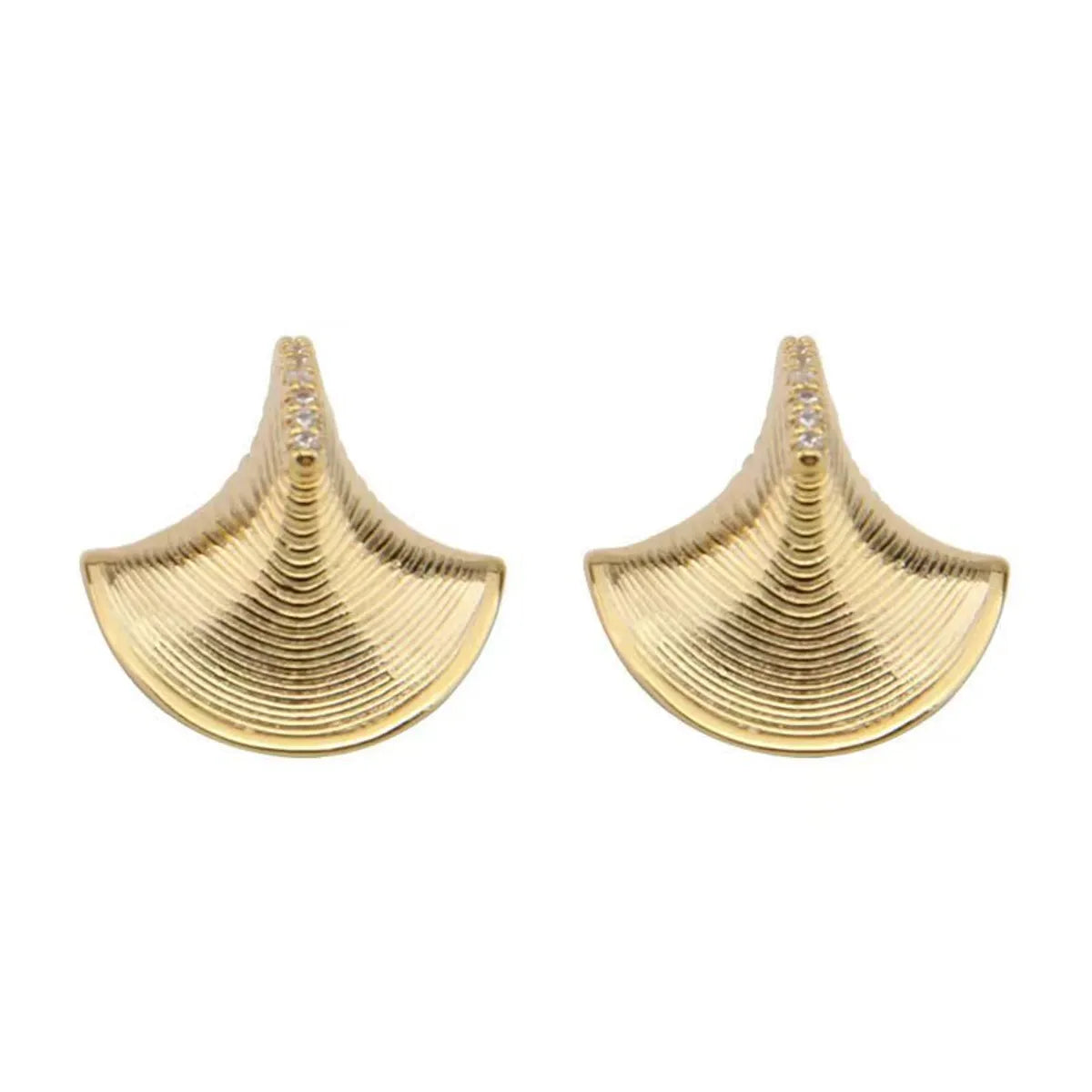 1 Pair Basic Lady Classic Style Geometric Scallop Plating 304 Stainless Steel Ear Studs