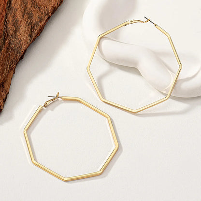 1 Pair Basic Lady Simple Style Hexagon Plating Alloy 14k Gold Plated White Gold Plated Earrings