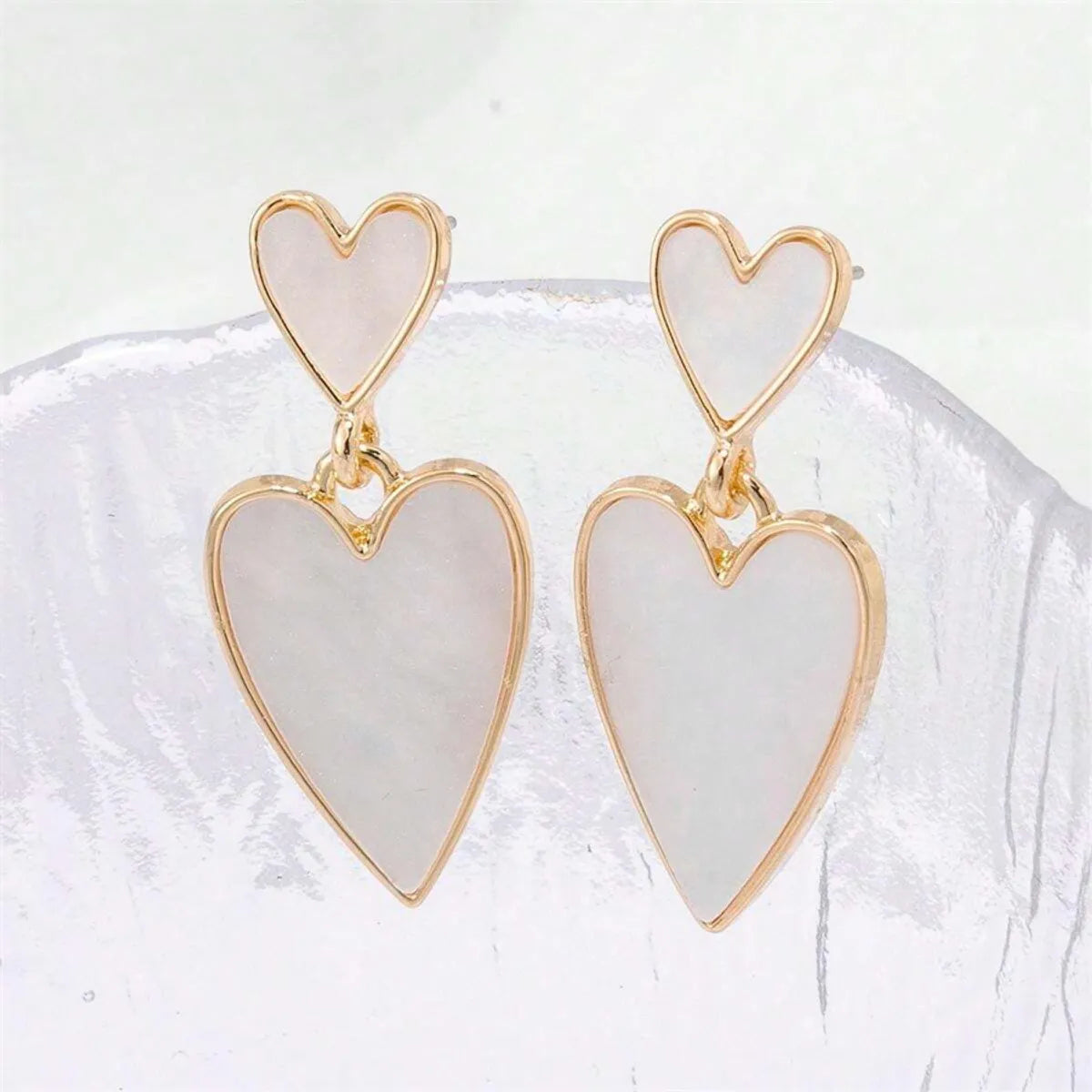 1 Pair Basic Lady Sweet Heart Shape Zinc Alloy Drop Earrings