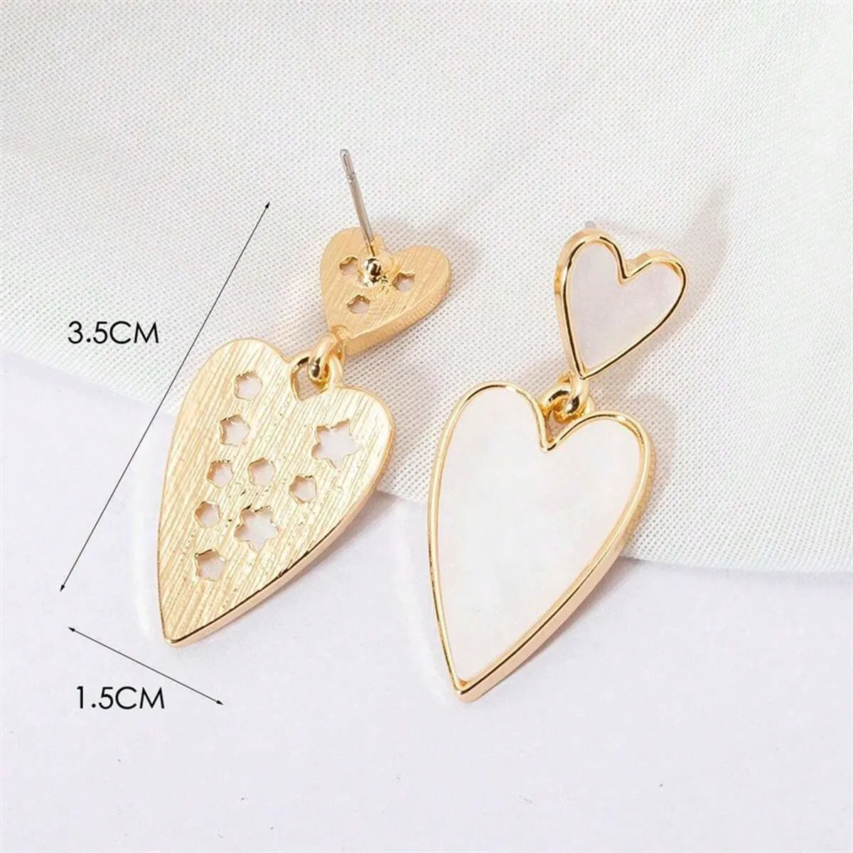 1 Pair Basic Lady Sweet Heart Shape Zinc Alloy Drop Earrings