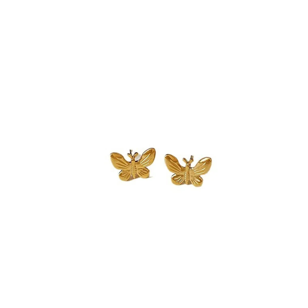 1 Pair Basic Modern Style Classic Style Butterfly Plating Titanium Steel Ear Studs