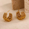 1 Pair Basic Modern Style Classic Style C Shape Geometric Beads 304 Stainless Steel 18K Gold Plated Ear Studs