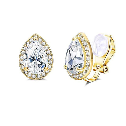 1 Pair Basic Modern Style Classic Style C Shape Geometric Plating Inlay Alloy Rhinestones Ear Cuffs