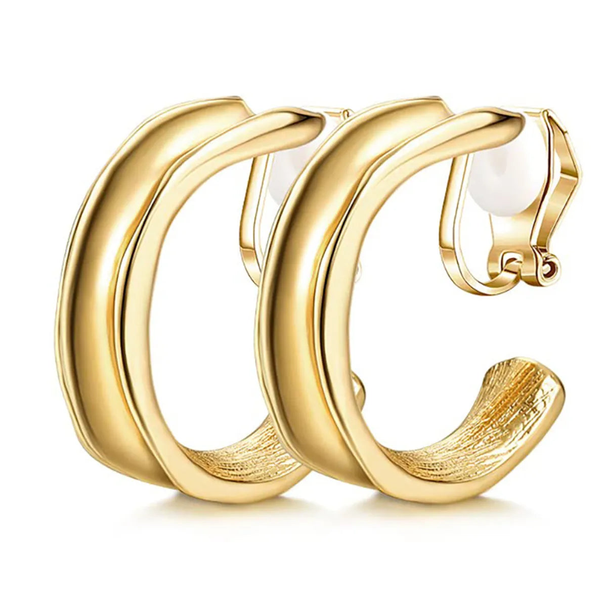 1 Pair Basic Modern Style Classic Style C Shape Geometric Plating Inlay Alloy Rhinestones Ear Cuffs