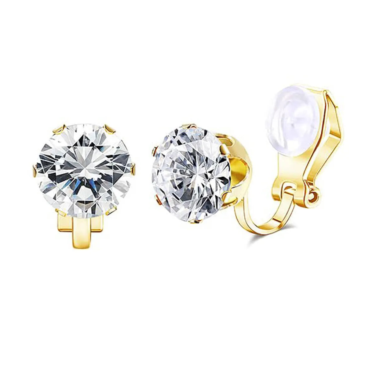 1 Pair Basic Modern Style Classic Style C Shape Geometric Plating Inlay Alloy Rhinestones Ear Cuffs