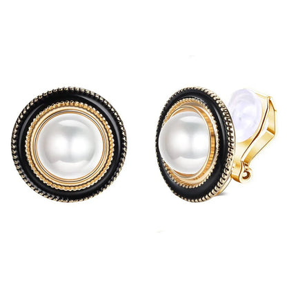 1 Pair Basic Modern Style Classic Style C Shape Geometric Plating Inlay Alloy Rhinestones Ear Cuffs