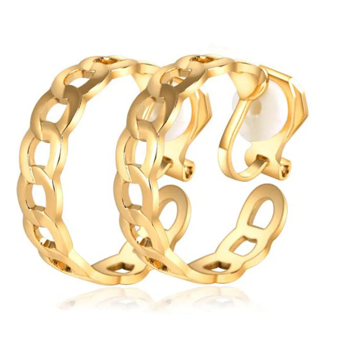 1 Pair Basic Modern Style Classic Style C Shape Geometric Plating Inlay Alloy Rhinestones Ear Cuffs