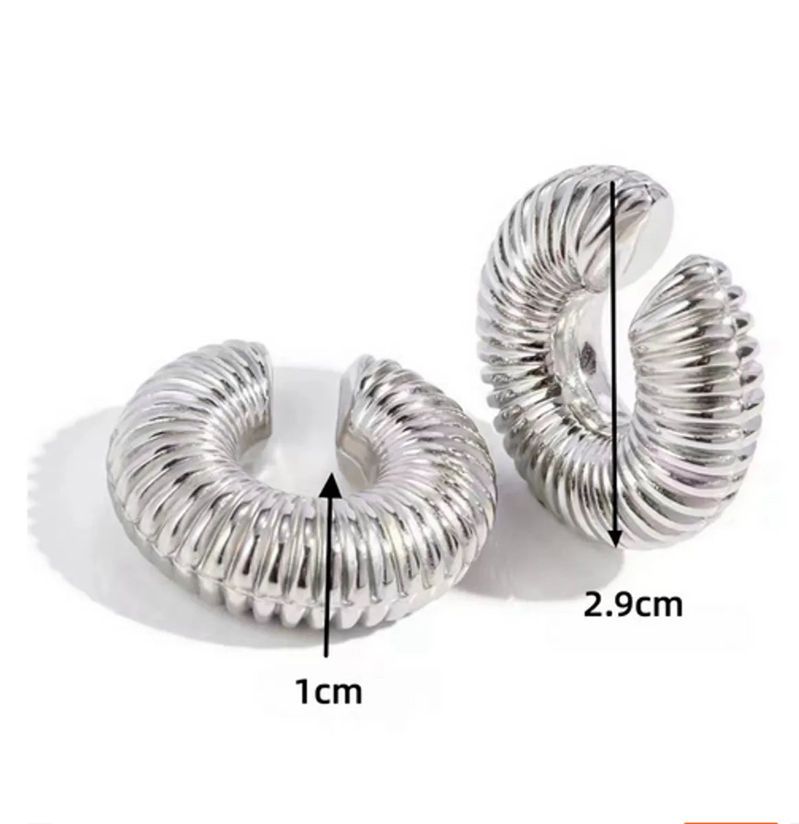 1 Pair Basic Modern Style Classic Style C Shape Geometric Spiral Stripe CCB Ear Cuffs