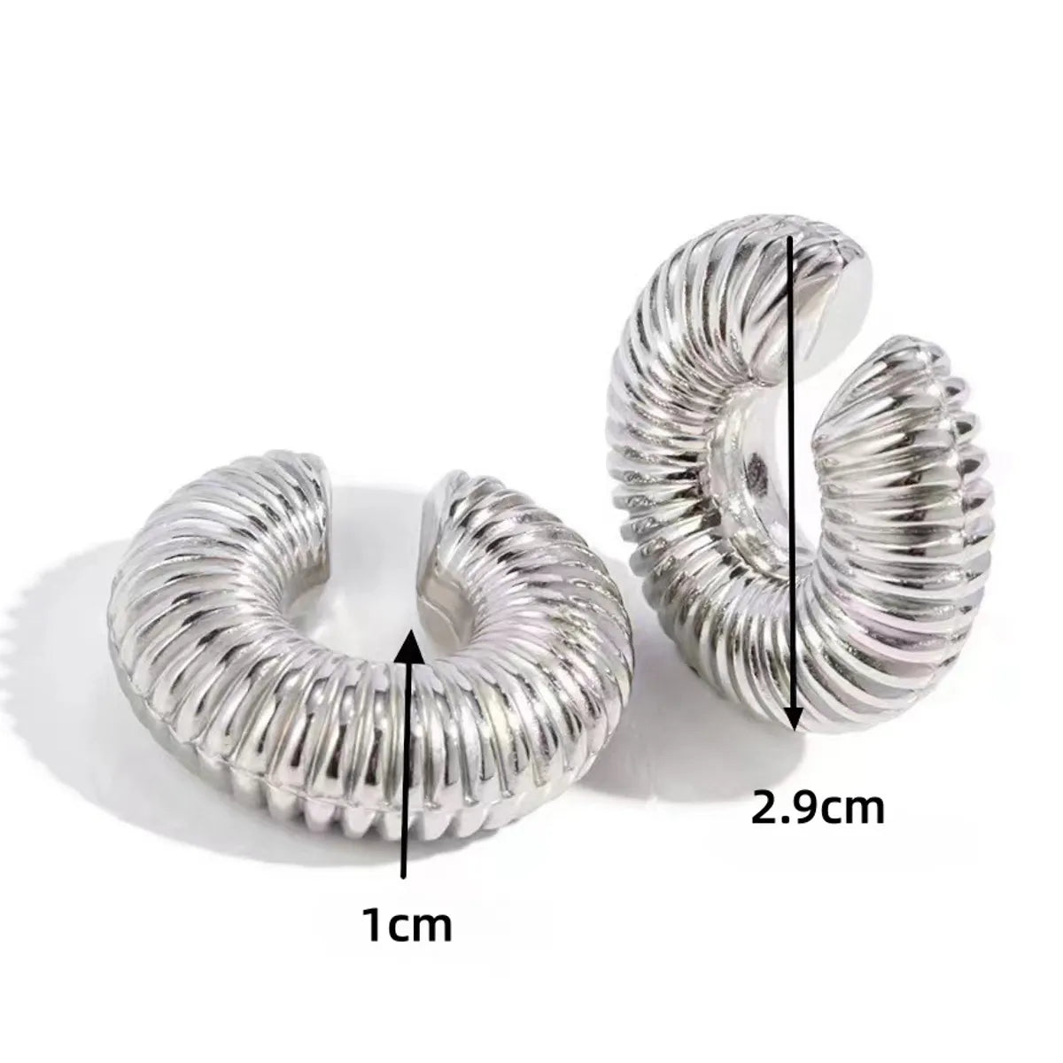 1 Pair Basic Modern Style Classic Style C Shape Geometric Spiral Stripe CCB Ear Cuffs