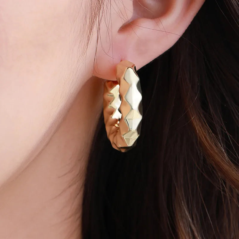 1 Pair Basic Modern Style Classic Style C Shape Plating ABS Plastic 14K Gold Plated Ear Studs