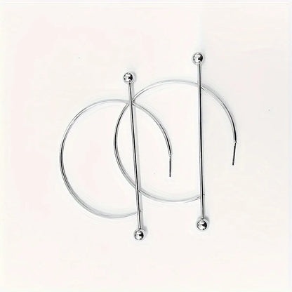 1 Pair Basic Modern Style Classic Style C Shape Semicircle Circle Alloy Silver Plated Hoop Earrings