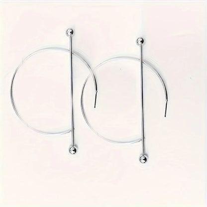 1 Pair Basic Modern Style Classic Style C Shape Semicircle Circle Alloy Silver Plated Hoop Earrings