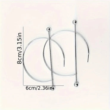 1 Pair Basic Modern Style Classic Style C Shape Semicircle Circle Alloy Silver Plated Hoop Earrings