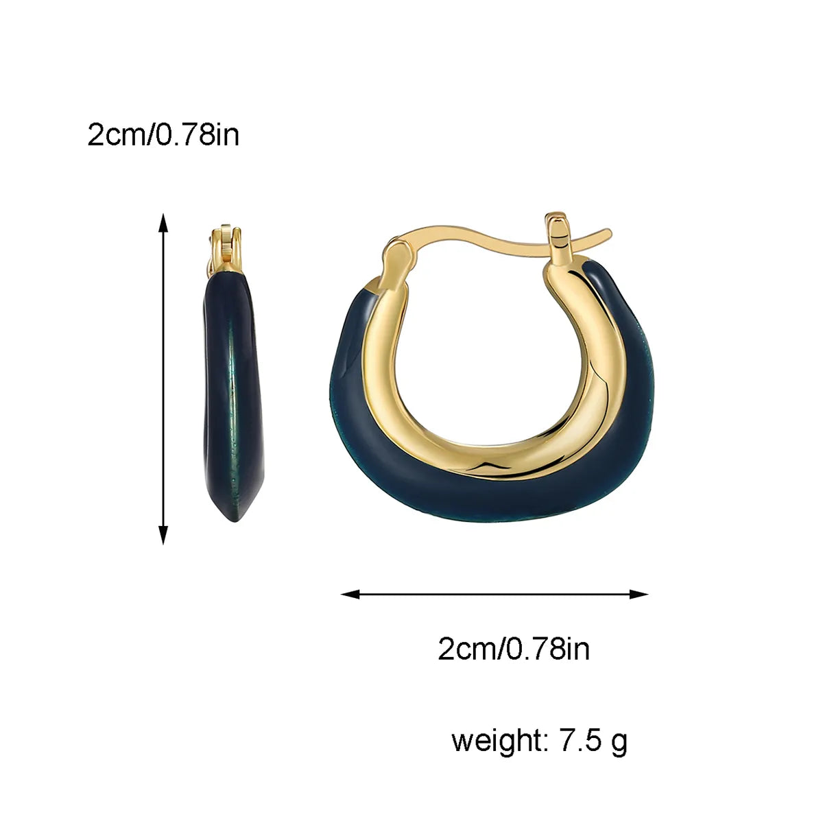 1 Pair Basic Modern Style Classic Style Circle Enamel Epoxy Inlay Brass Zircon 18K Gold Plated Hoop Earrings