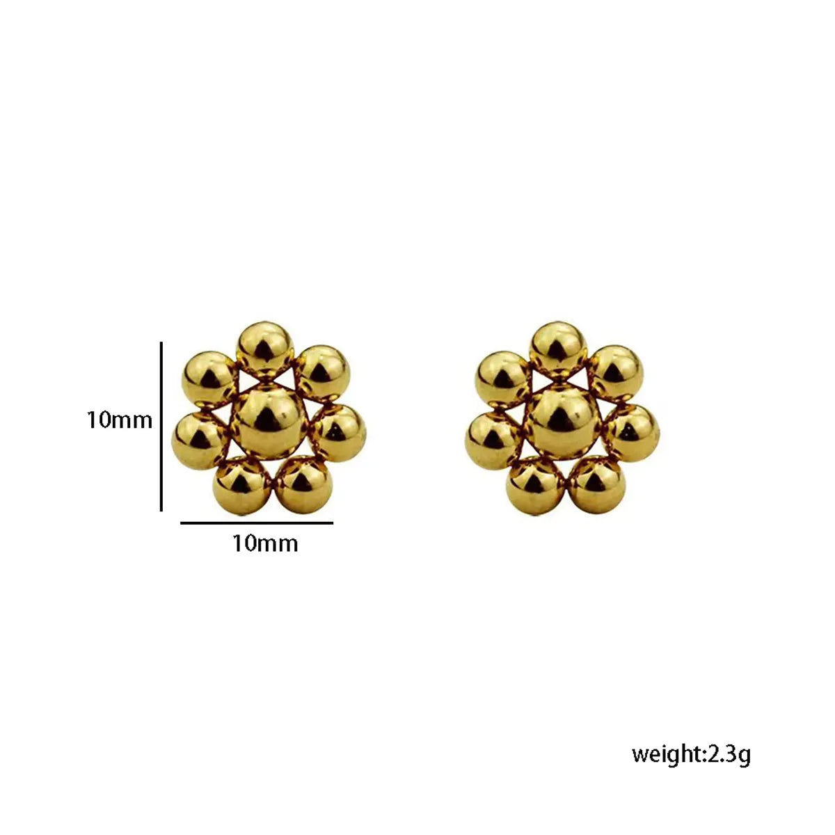 1 Pair Basic Modern Style Classic Style Flower 201 Stainless Steel Gold Plated Ear Studs