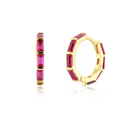 1 Pair Basic Modern Style Classic Style Geometric Circle Inlay Copper Zircon Hoop Earrings