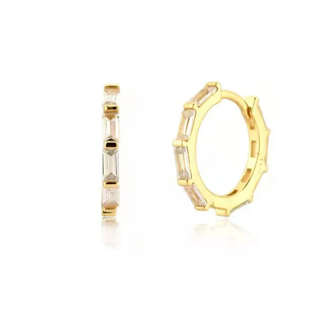 1 Pair Basic Modern Style Classic Style Geometric Circle Inlay Copper Zircon Hoop Earrings