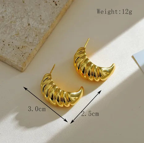 1 Pair Basic Modern Style Classic Style Geometric Copper 18K Gold Plated Ear Studs